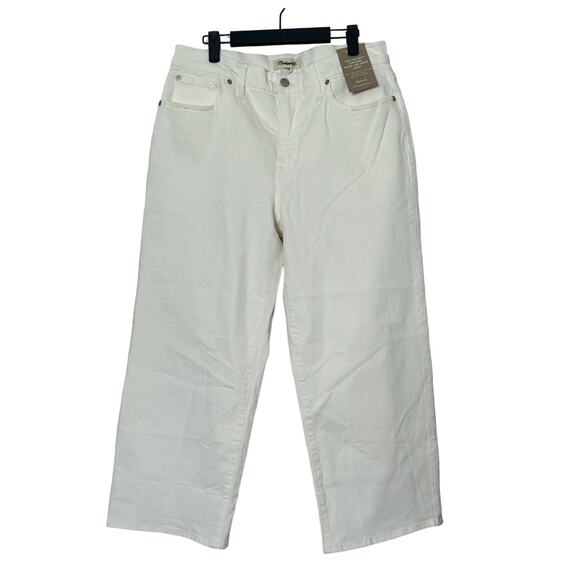 NWT Madewell The Petite Perfect Vintage Wide-Leg Crop Jean in Tile White Sz 31P - Picture 3 of 13